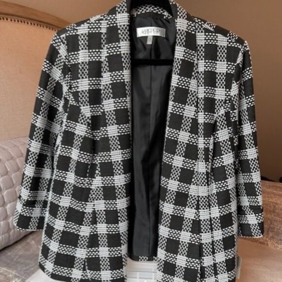 KASPER Jackets & Blazers - KASPER WOMEN’S DRESS OR CASUAL BLACK & WHITE PLAID JACKET, 16W, NWT